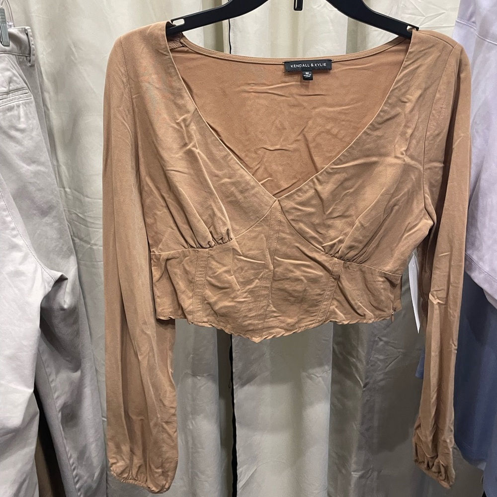 Kendall & Kylie Long-Sleeve Crop Top